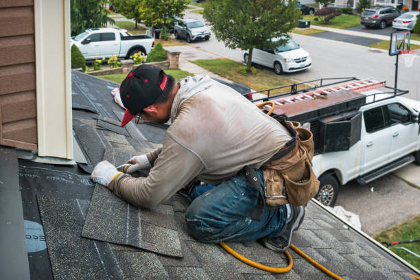 Professional Gutter Repair And Installation technician working in Trafalgar, IN